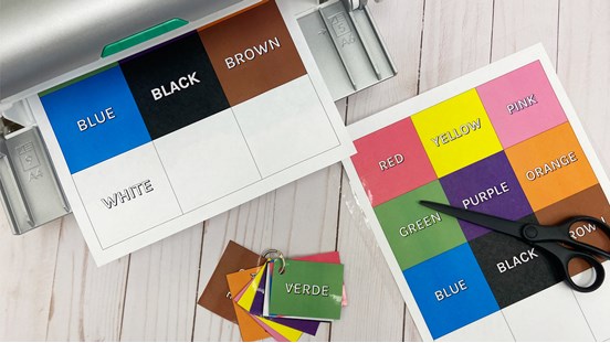 Creative Station laminating color blocks