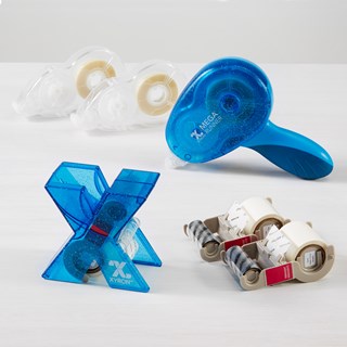 Xyron Mega Runner and X150 Sticker Maker and Refill Bundle, Blue Glitter