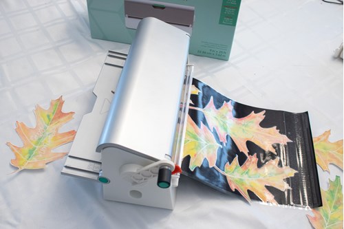 Laminating watercolor leaves