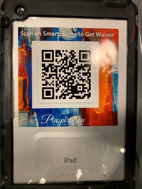 QR code sign made with Xyron products